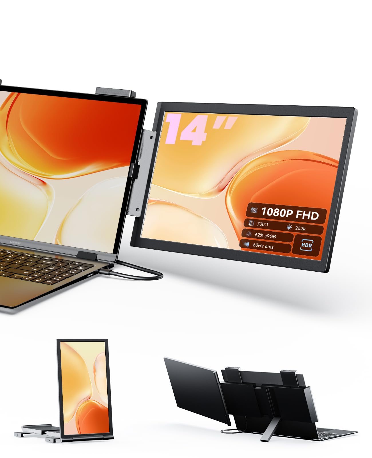 Amazon.co.jp: ZOOMEDIN モバイルモニター 14インチシングル画面